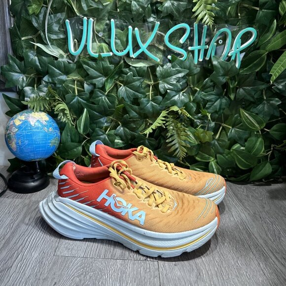Hoka One One Bondi X Fiesta Amber Yellow Men\'s Size 7.5 D Running Shoes Sneakers main image 8